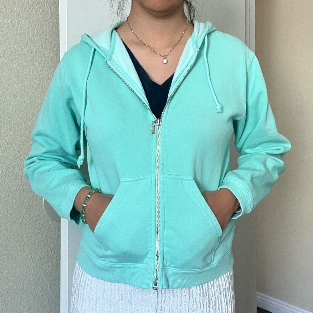 Women's Turquoise Zip-Up Hoodie
